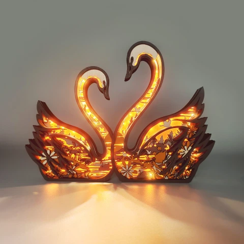 Swan Wooden Night Light, Suitable For Room, Desk, A Symbol Of Love Exquisite Night Light